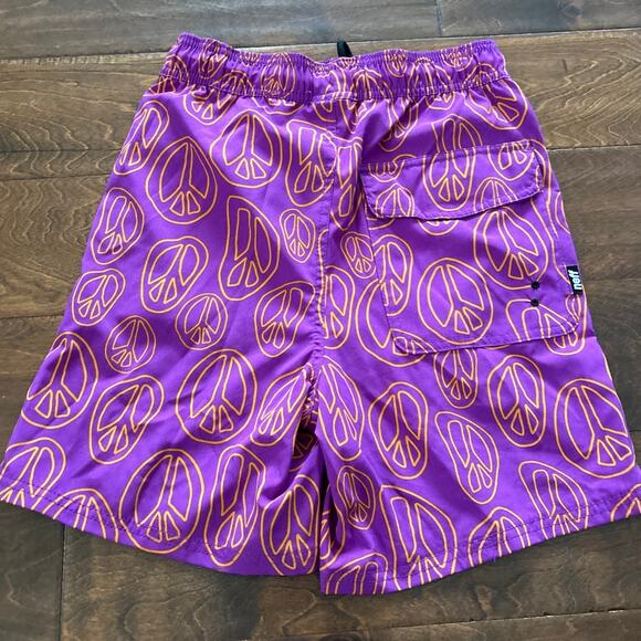 NEFF Printed Drawstring Pull On Swim Trunks Swimwear‎ Purple Peace Men's Small - Picture 3 of 7